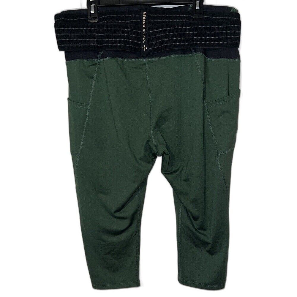 Tommie Copper Adjustable Back Support Capri Length Leggings Olive Green Sz XXXL - Picture 2 of 5
